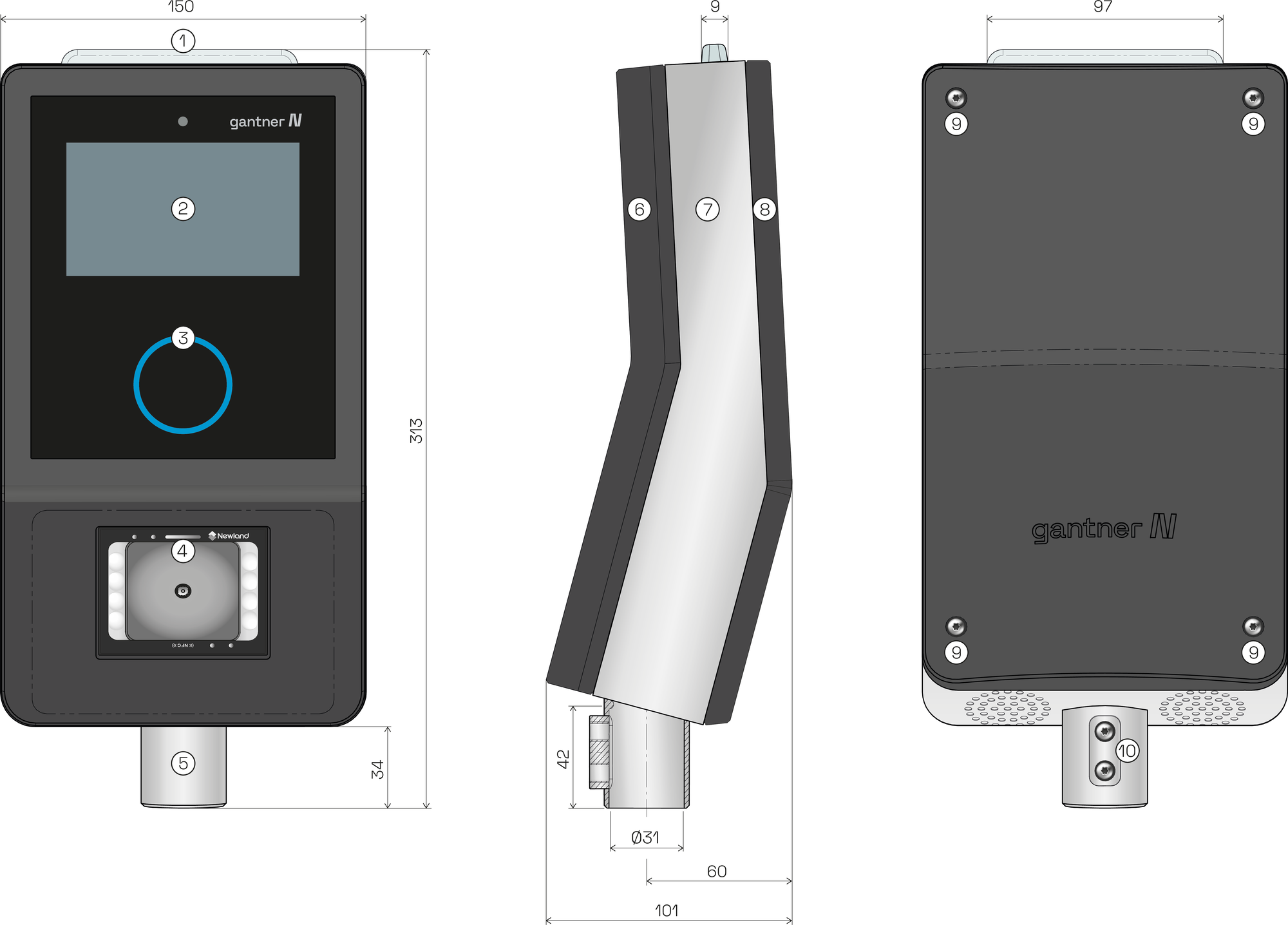 Features and dimensions of the GT7.3x27
