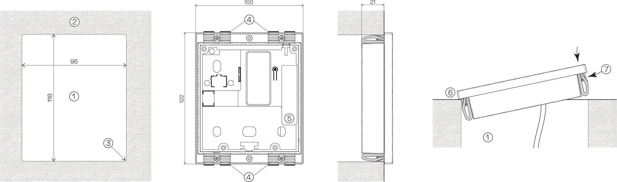 Semi-flush installation